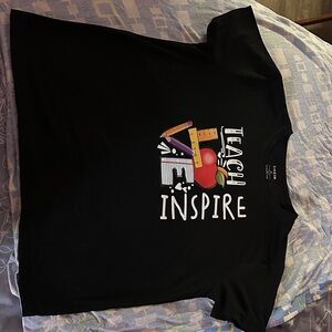 Teach Inspire Graphic Tee with School Icons